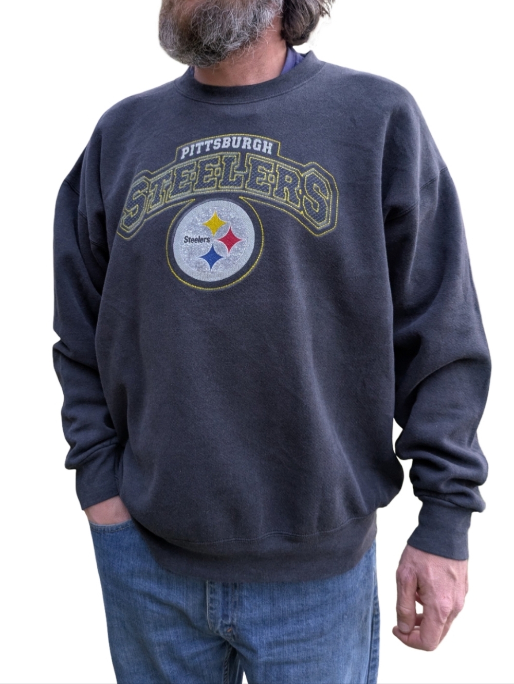 Pittsburgh Steelers 90s/00s Black Crewneck Sweatshirt Men's XL